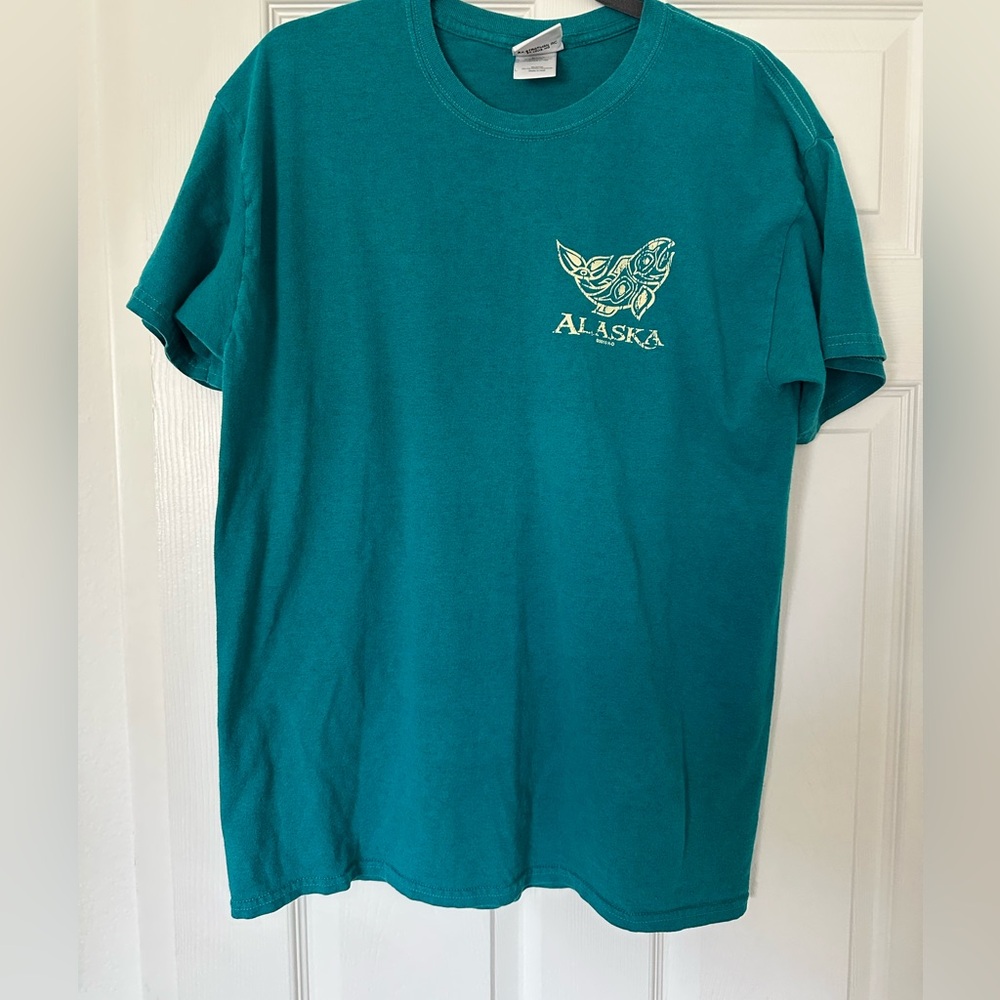 Rare Teal Harley Davidson Alaska Graphic T-Shirt 2015 size Large
